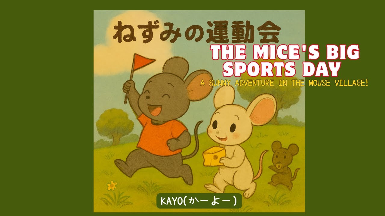 【The Mice's Big Sports Day】『ねずみの運動会』English story for Kids.
