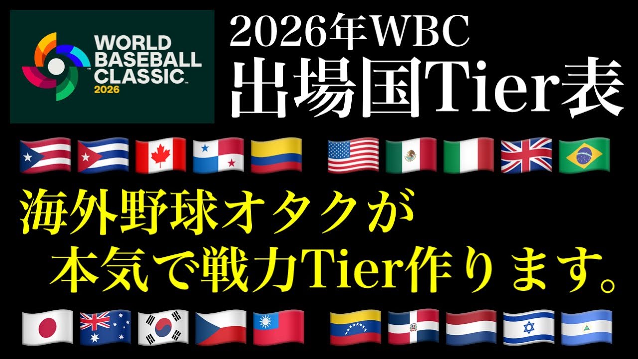 【全選手決定】2026年WBC戦力Tier表をガチ作成！