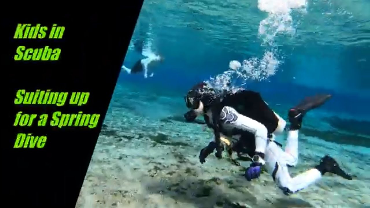 Kids in Scuba - Suiting up for a Spring Dive