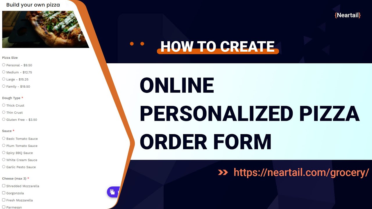 Order Form Template | Build your own pizza order form | Google Forms with calculations