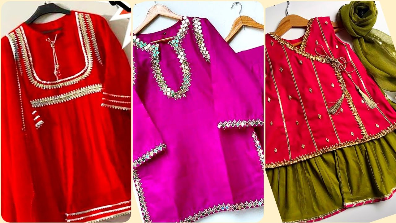 Most embellished Hand made DIY Eid designer dress for girls/zaree gota work Hand made girls dresses 