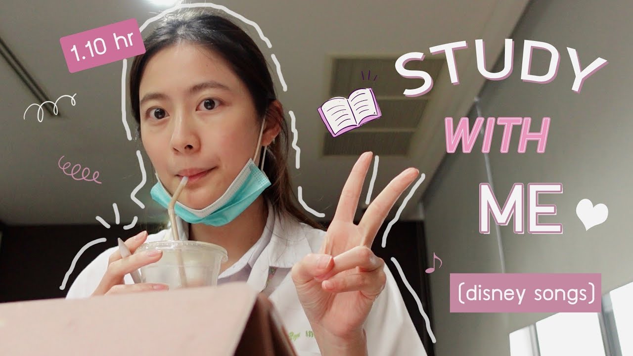 STUDY WITH ME at library (1.10 hr, disney songs) | laohaiFrung