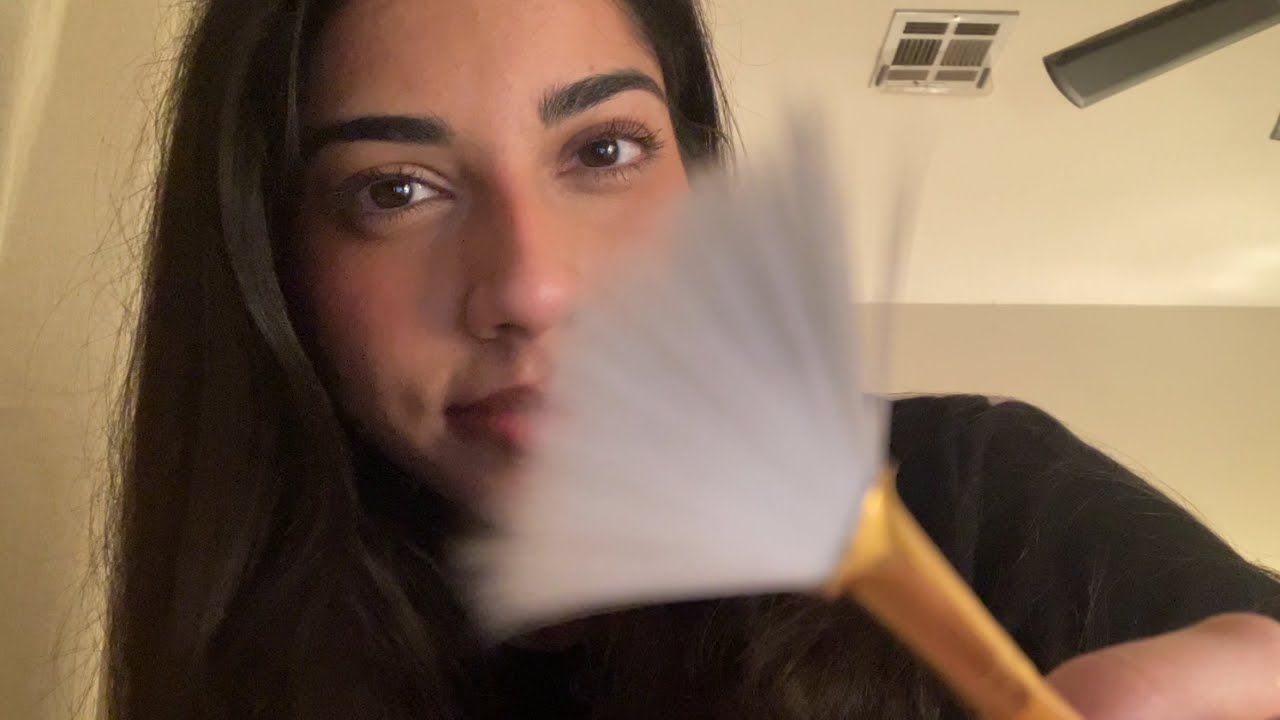 asmr face brushing & hair brushing sounds 