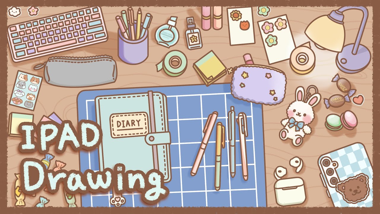 📚 아이패드 그림 | 포근한 데스크 꾸미기 | Draw a cozy desk 🎨