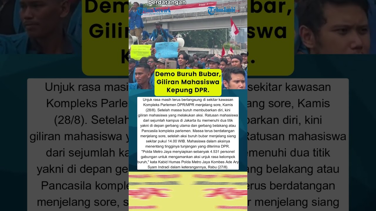 Demo Buruh Bubar, Giliran Mahasiswa Kepung DPR