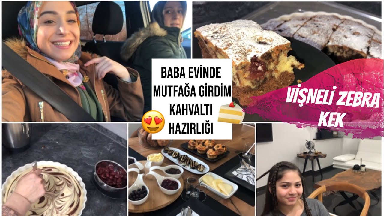 BABA EVİNDE MUTFAĞA GİRDİM | KAHVALTI HAZIRLIĞI | MÜTHİŞ VİŞNELİ ZEBRA KEK | ALMANYA VLOG