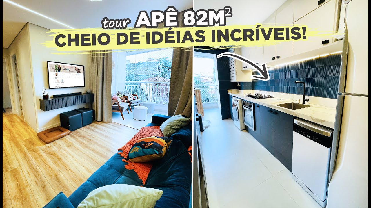 TOUR APÊ COM UMA SUPER COZINHA AZUL, DEMI-SUITE E ROPEIRO NO CORREDOR | GABY GARCIIA