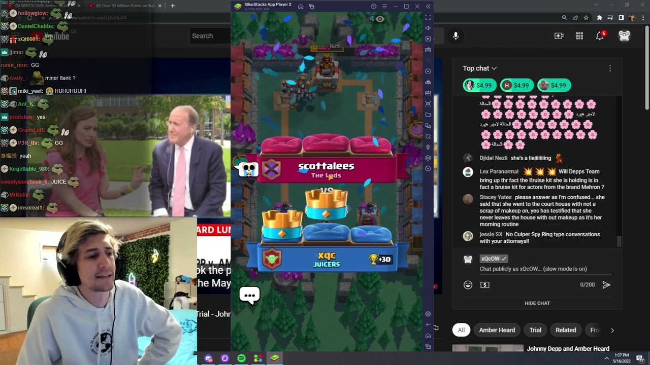 xQc Is Getting Good At Clash Royale!
