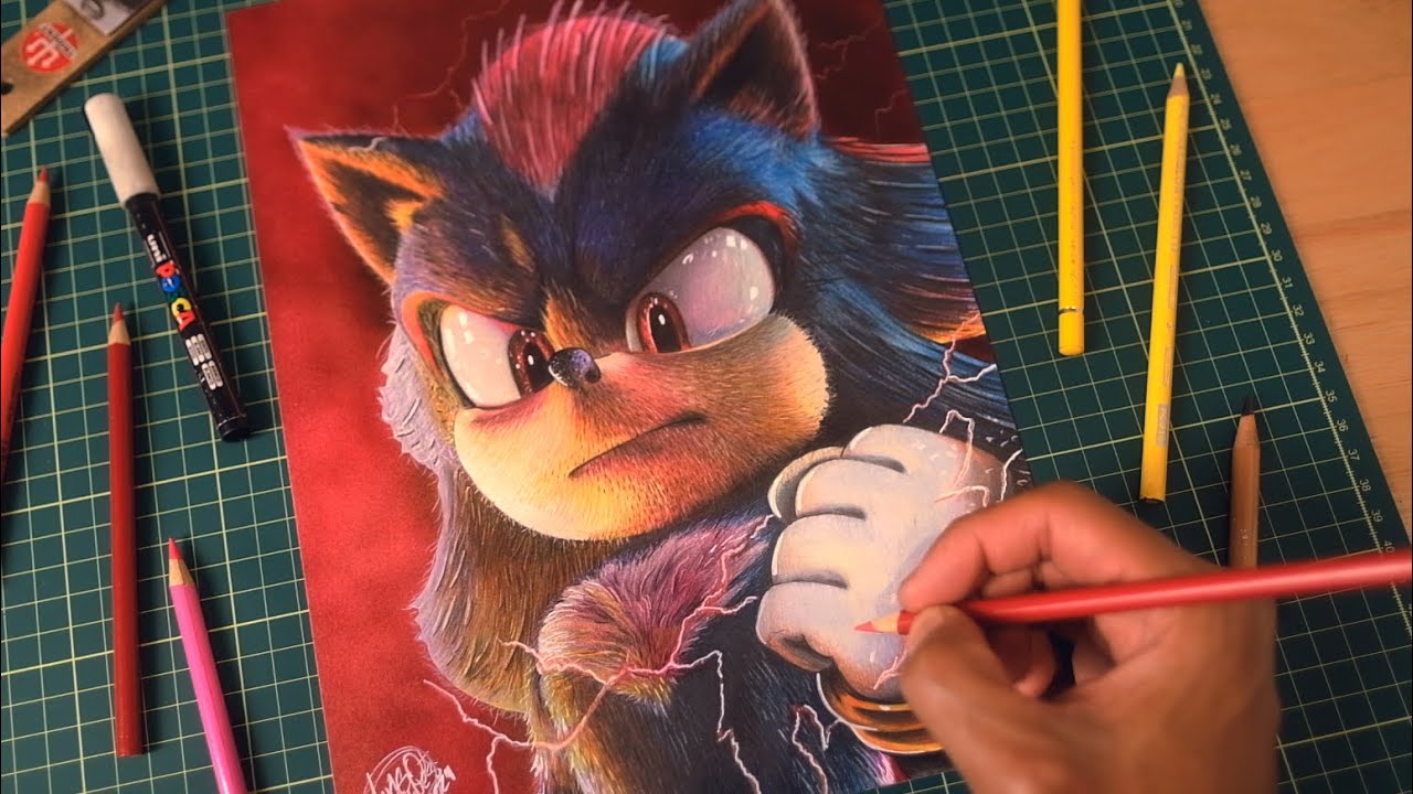 Como Desenhar o Shadow Realista - Sonic 3