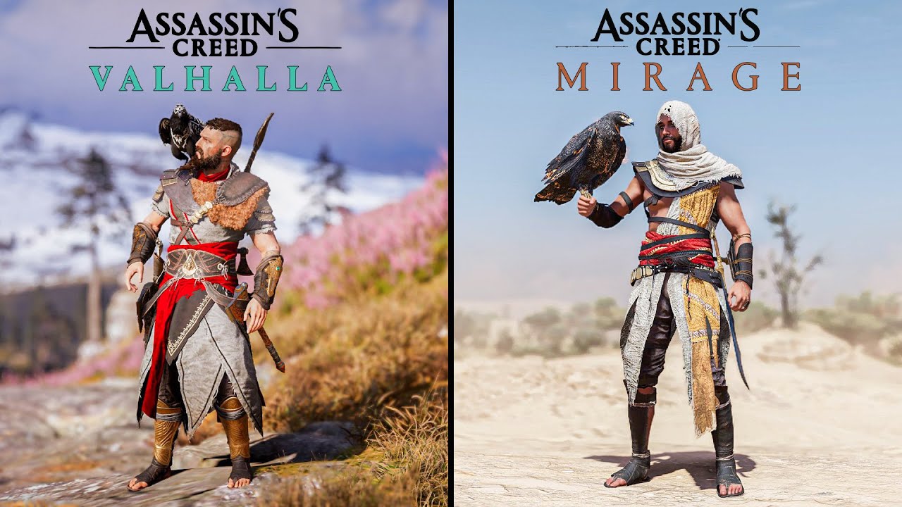 Assassin's Creed Valhalla vs Mirage - Physics and Details Comparison
