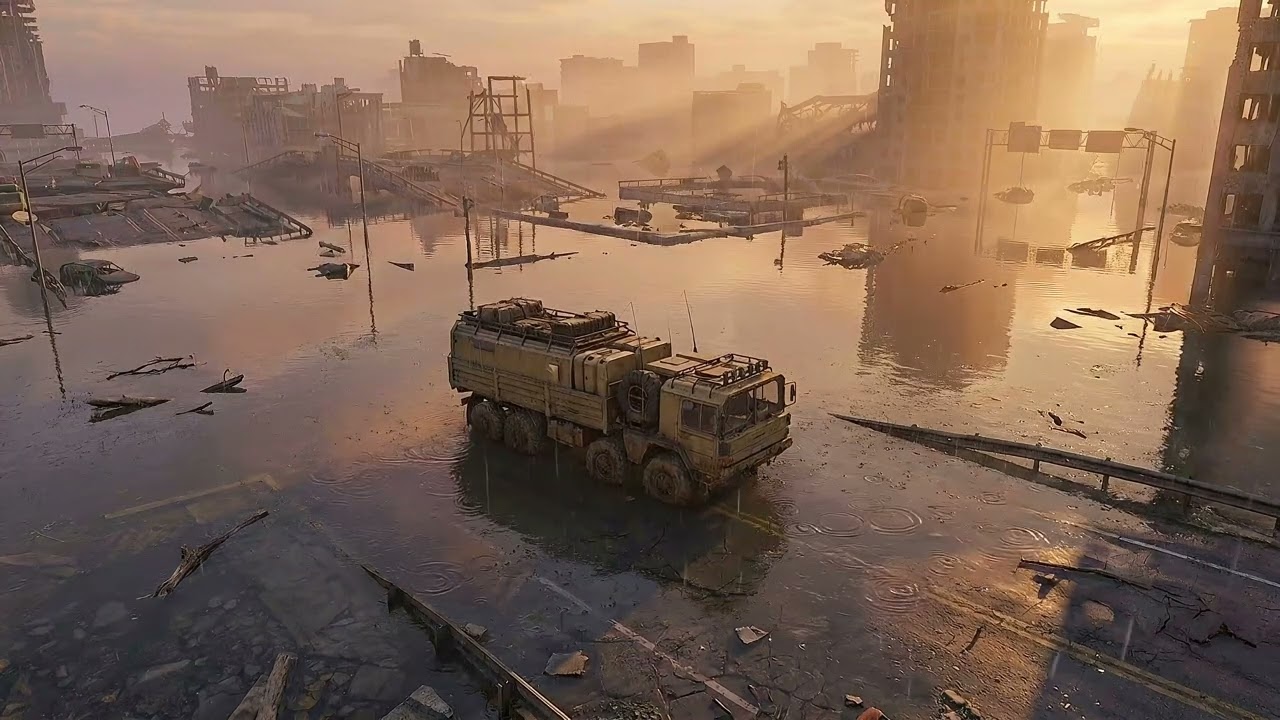 Post Nuclear Apocalypse Truck Ambience | Sci-Fi Ambiance for Sleep, Study, Relaxation