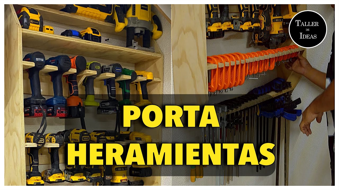 PORTA HERRAMIENTAS DE CARPINTERIA TALADROS, PRENSAS, BATERIAS ETC