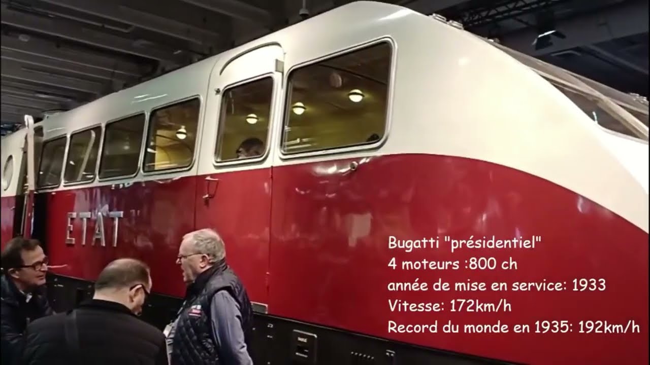 Présentation de l'autorail Bugatti au salon Rétromobile Paris en 2026[EXPO #19]