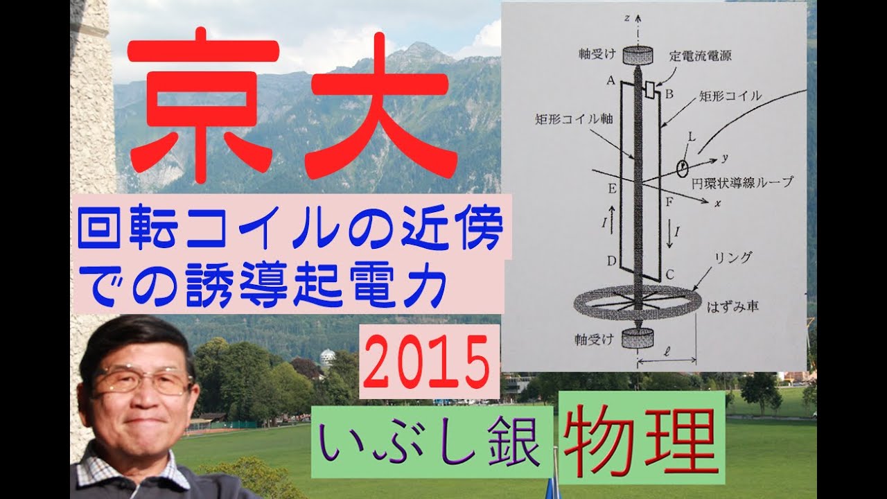 【回転コイルの近傍での誘導起電力等】（京大）2015