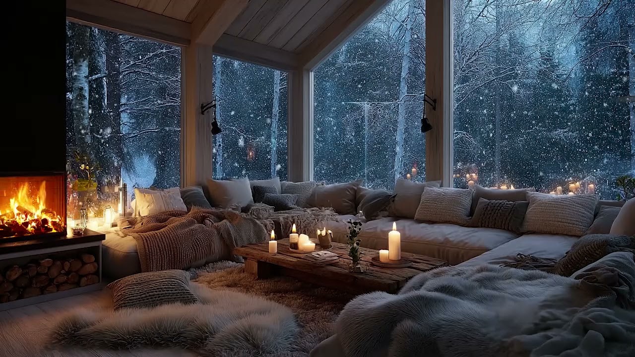 🎹 Soft White Piano | Snowfall & Floral Window Ambience for Deep Relaxation, Focus & Study