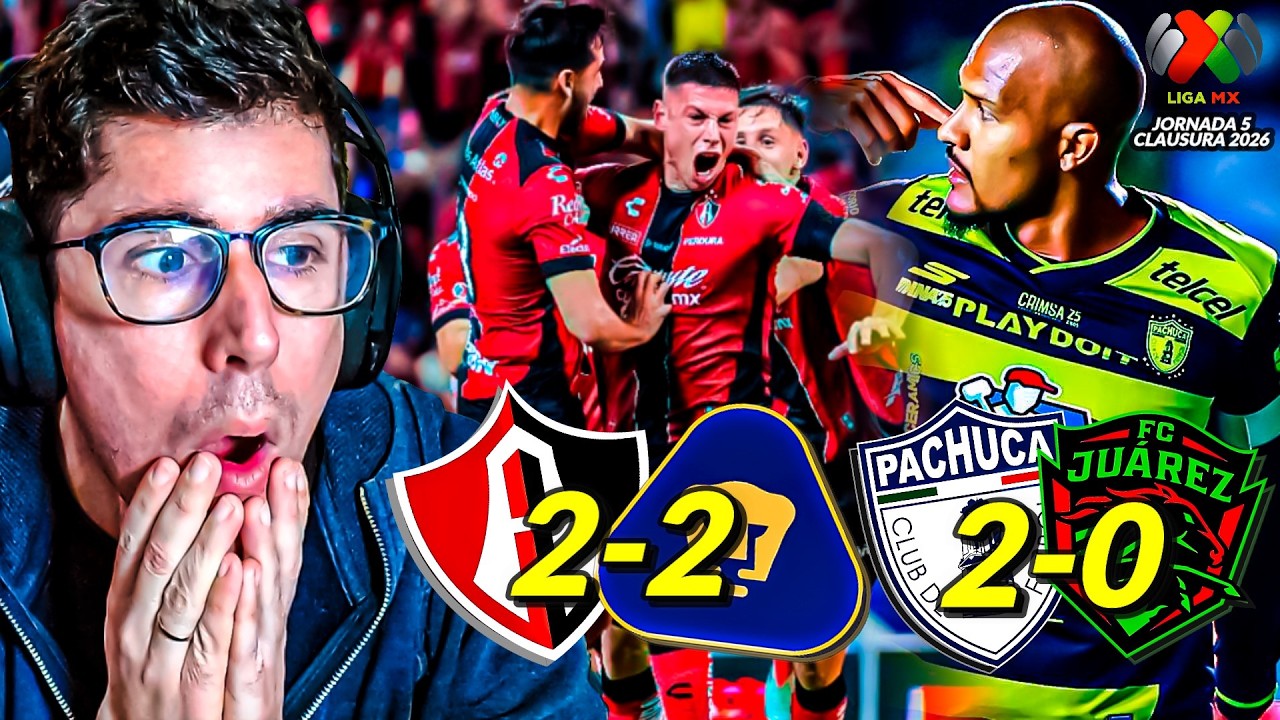 😱 ¡A LO ATLAS! ¡Partidazo Tuzo! 💪 Atlas 2-2 Pumas · Pachuca 2-0 Juárez | J5 CL2026