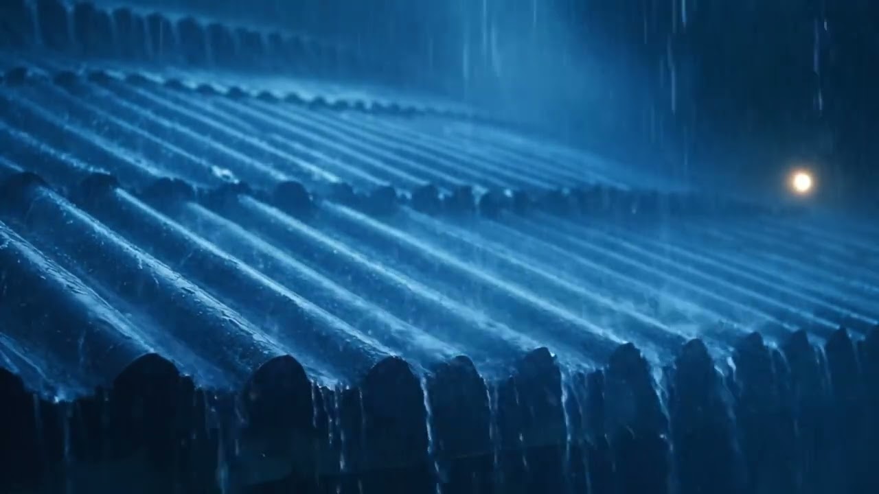 Night Rain Surrounding a Forest Shelter HD