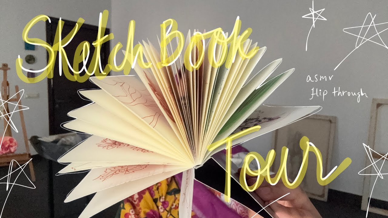 sketchbook tour - ASMR flip through - NO TALKING #sketchbook #sketchbooktour 