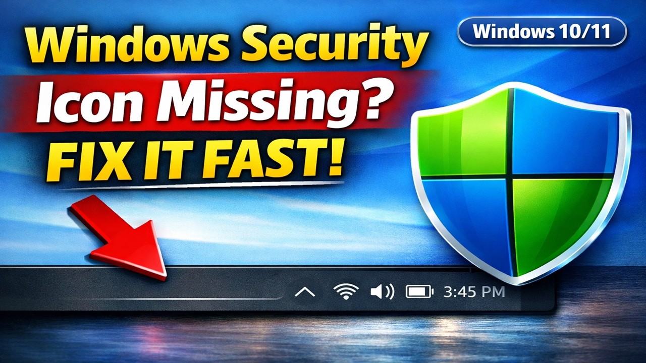 Fix Windows Security Icon Missing From Taskbar | Windows 11 Security Icon Not Showing