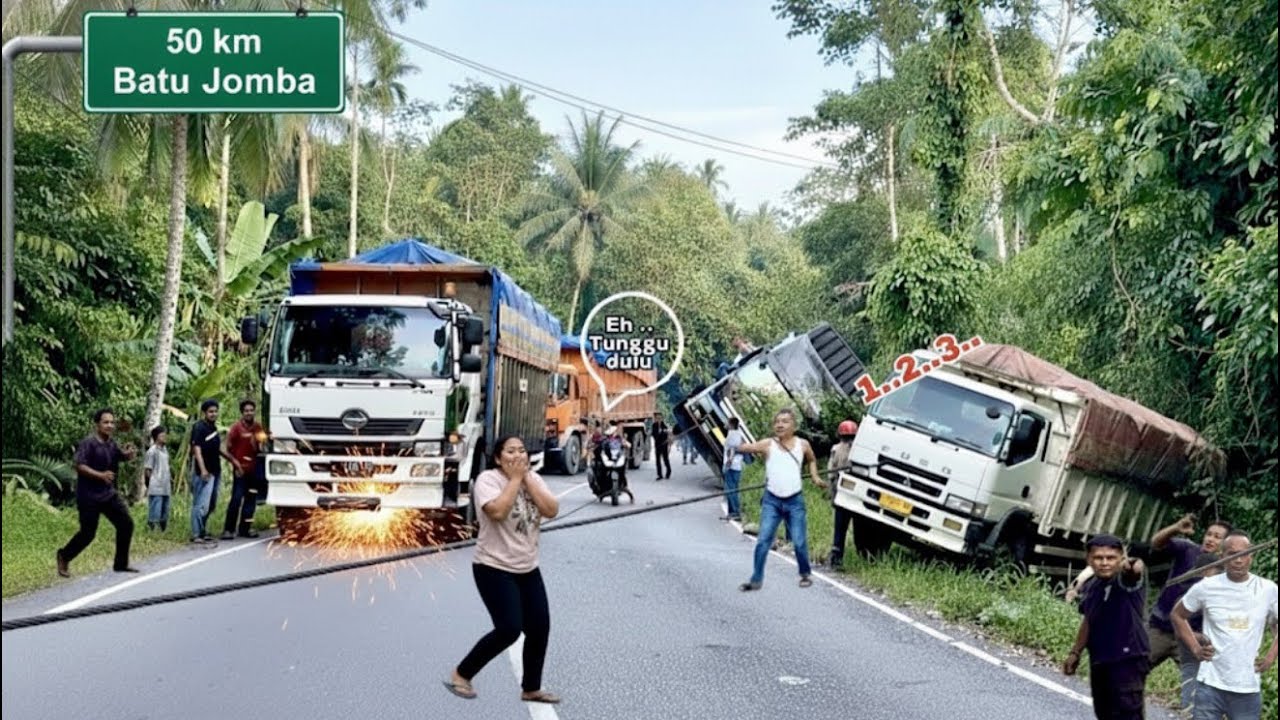 SLING SUDAH DIKETATKAN SEORANG IBU TIBA-TIBA LEWAT SAAT EVAKUASI TRUK TERPEROSOK‼️
