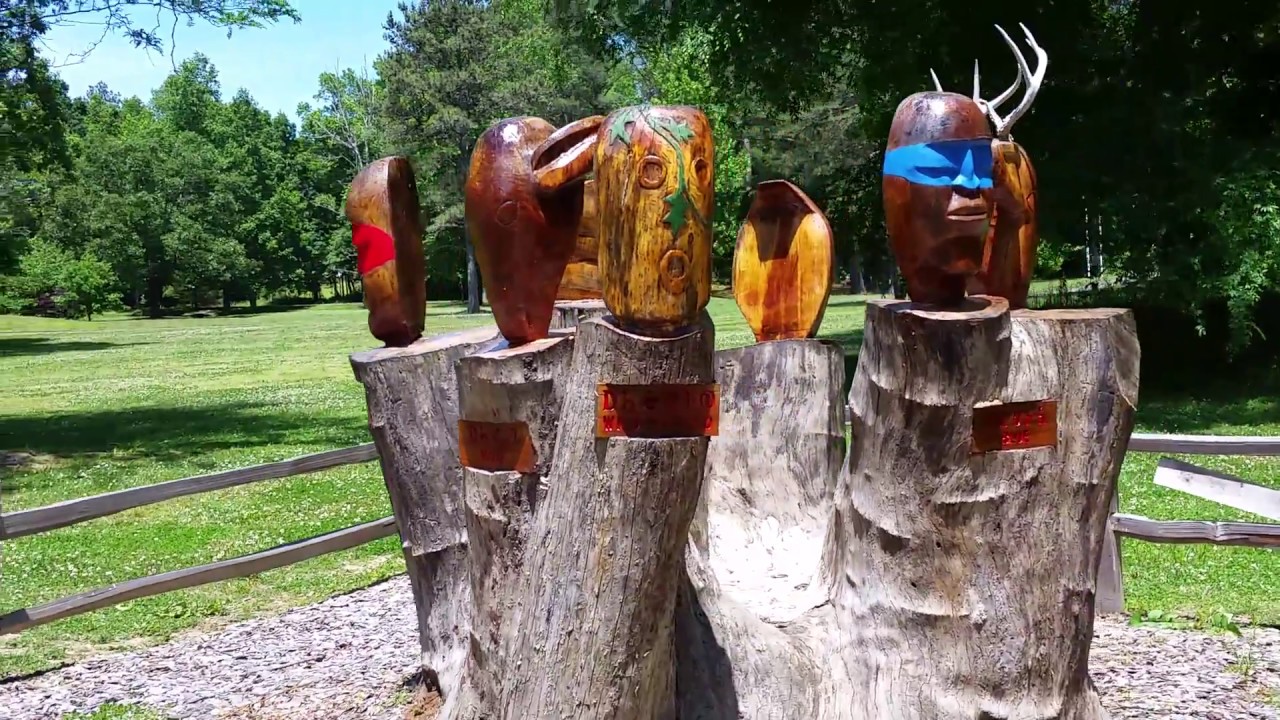Unedited - Red Clay Cherokee Council Park  #2- Clan Sculptures, Tennessee - May 15 2016 -