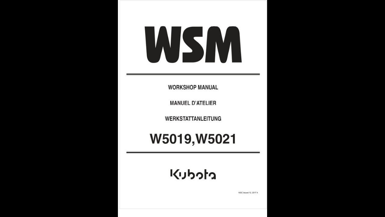 Kubota W5019, W5021 Walk Behind Mowers Service manual