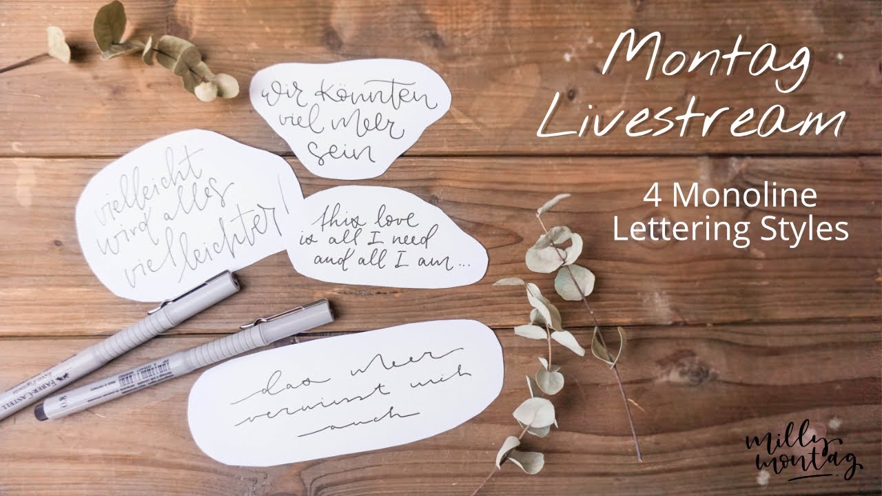 Montag Livestream - Thema Monoline Lettering Styles