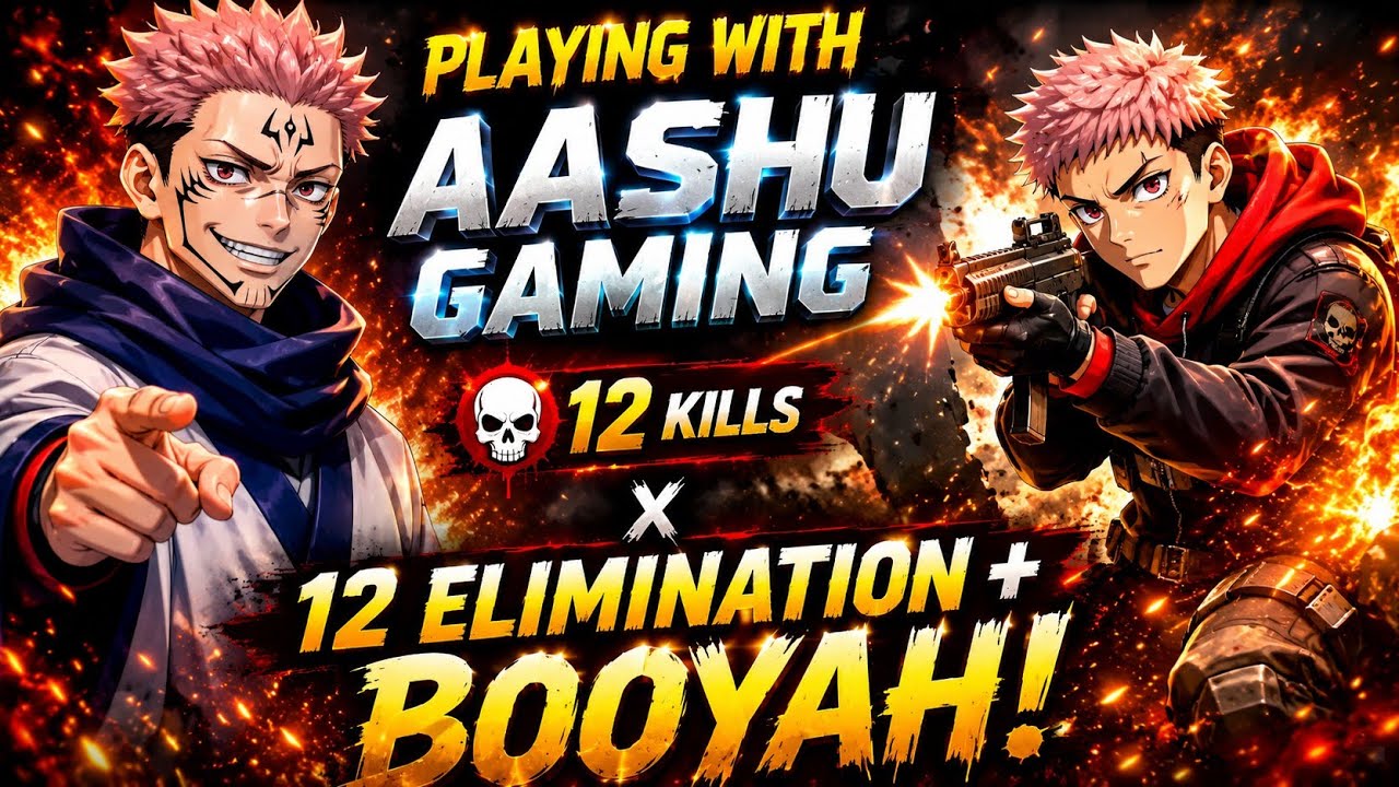 PLAYING WITH AASHU GAMING | 12 ELIMINATION + BOOYAH | 