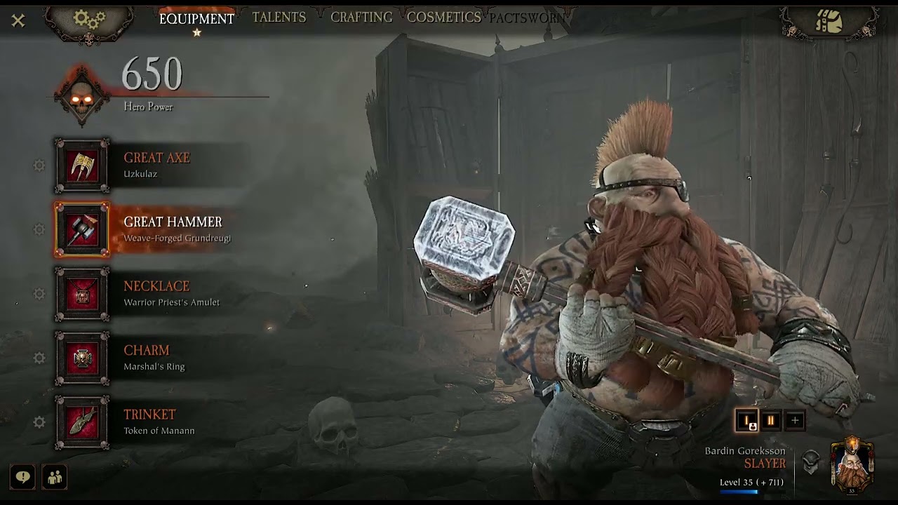 Warhammer Vermintide 2 Build Slayer (Power type)