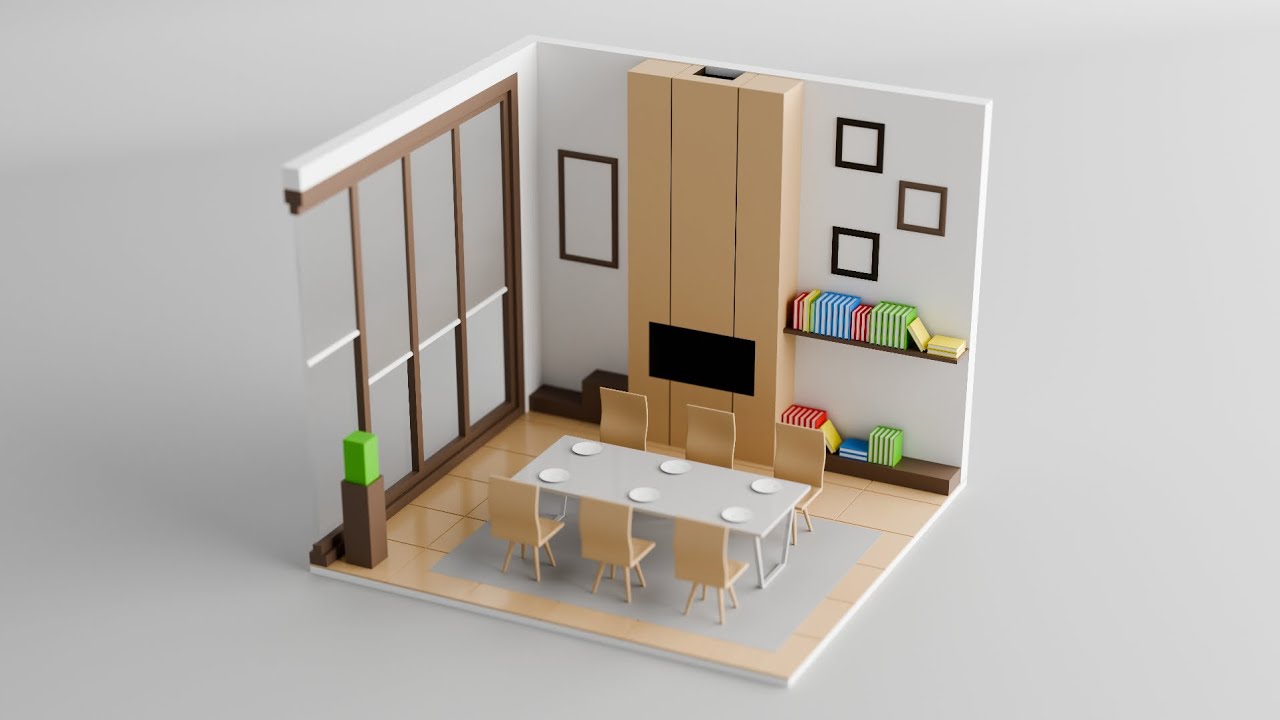 Low poly room in Blender