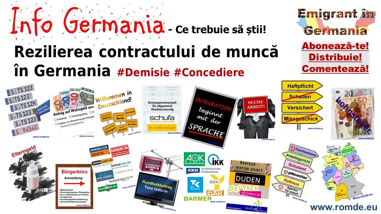 Rezilierea contractului de munca in Germania - Demisie - Concediere