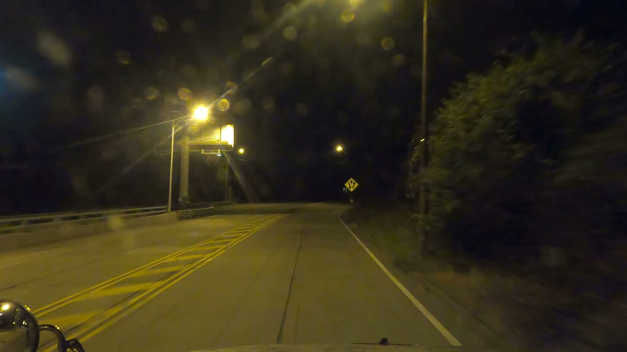 Trucking , Driving thru Pittsburgh Pa area at Night .