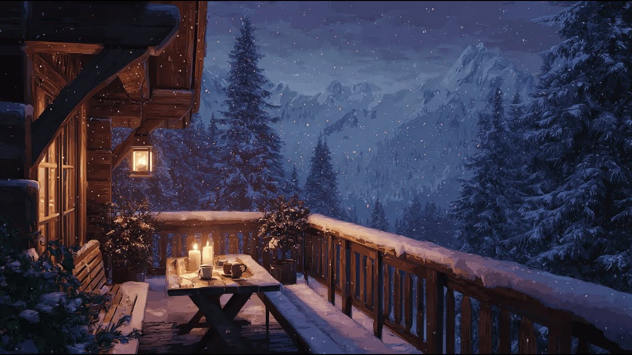 Quiet Winter Night Balcony ❄️🌙 | Chill Lo-Fi Beats for Relax & Focus