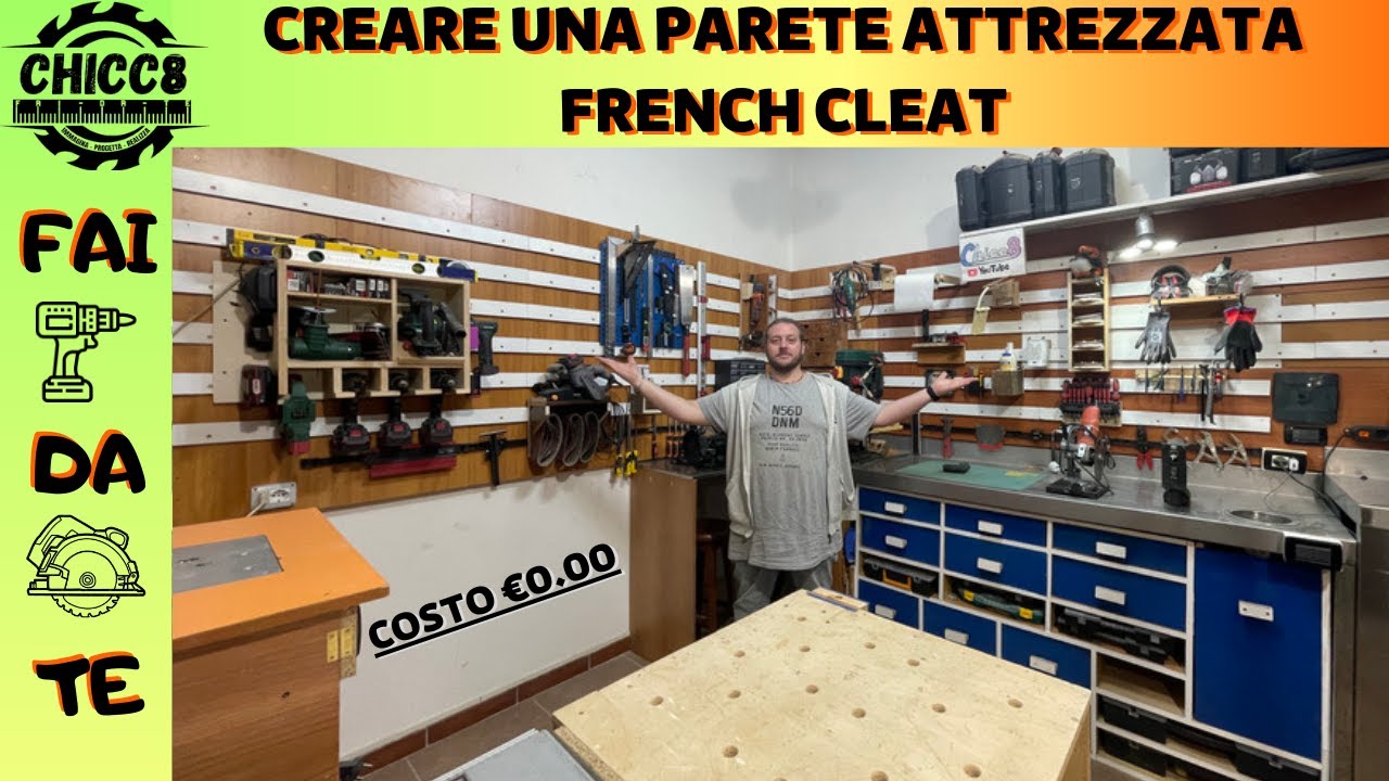 French Cleat COSTO €0  FAI DA TE 👨🏻‍🔧 Creare una parete attrezzata 👨🏻‍🔧