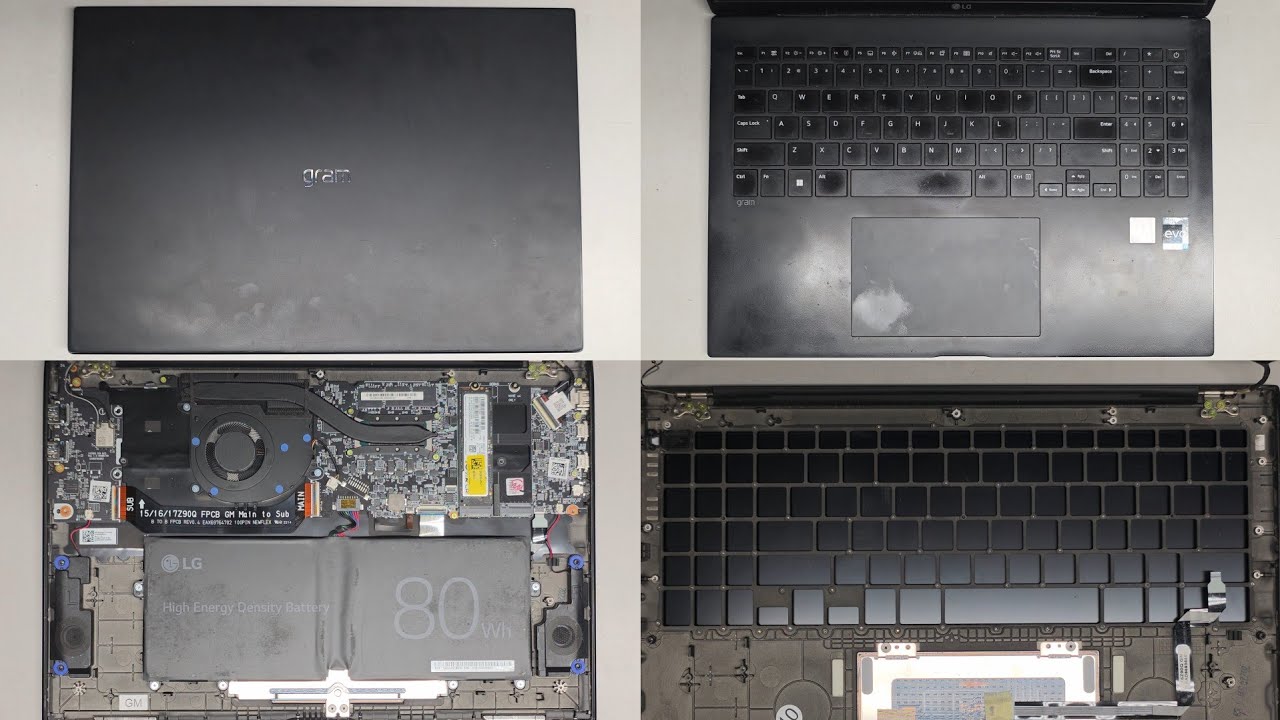 LG Gram 16Z90Q-K.AAC7U1 Disassembly SSD Upgrade Battery Keyboard Fan Power Button Replacement Repair
