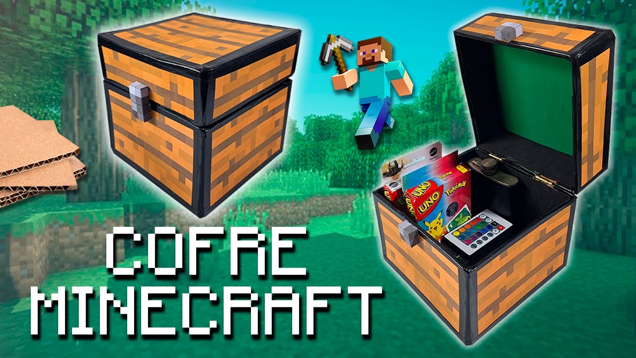 Cómo hacer un Cofre de Minecraft con Cartón Reciclado - Ideas Creativas DIY