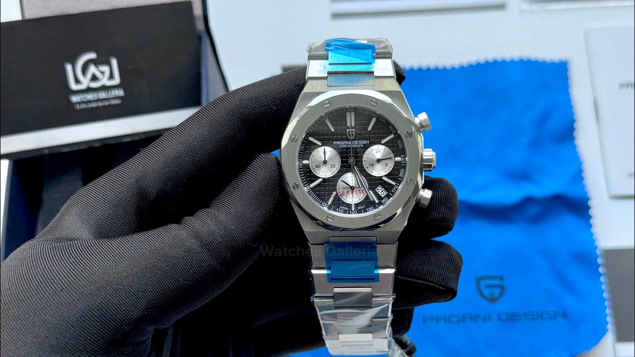 Pagani Design PD1707 Black | Royal Oak Chronograph | Men Chronograph Watch | Pagani 1707 Watch