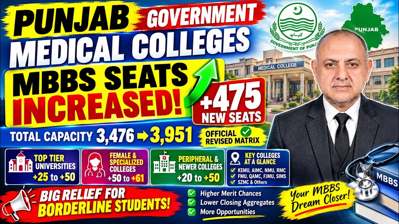 BIG MBBS UPDATE! Punjab Government Medical Colleges Add 475 Seats 🚨  Revised Seat Matrix 2026