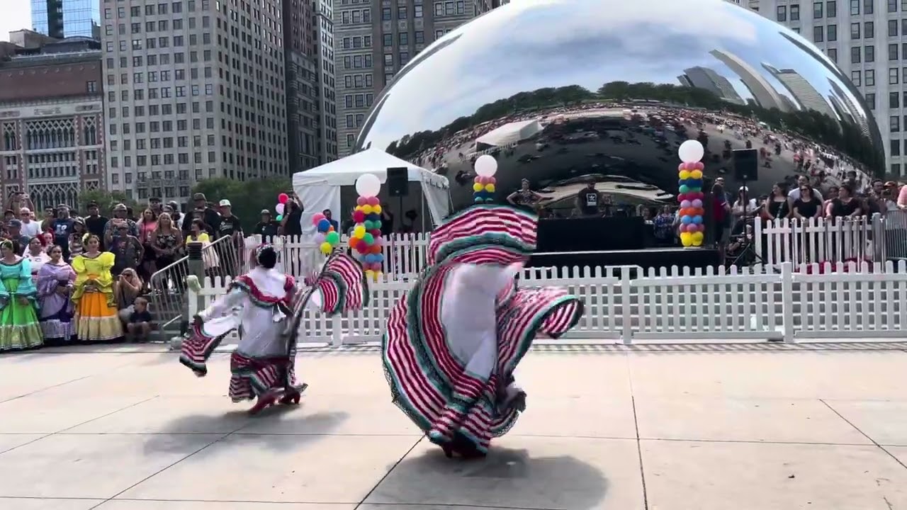Millennium Park 20th anniversary presentation by Ballet Folklorico de Chicago pre teen class