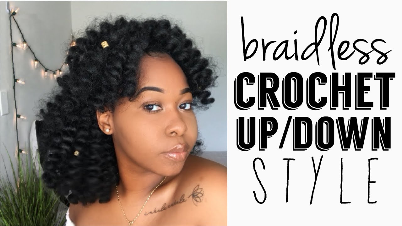 How To: Braidless Crochet Half Up Half Down Style | Easy Protective Style | Kinzey Rae