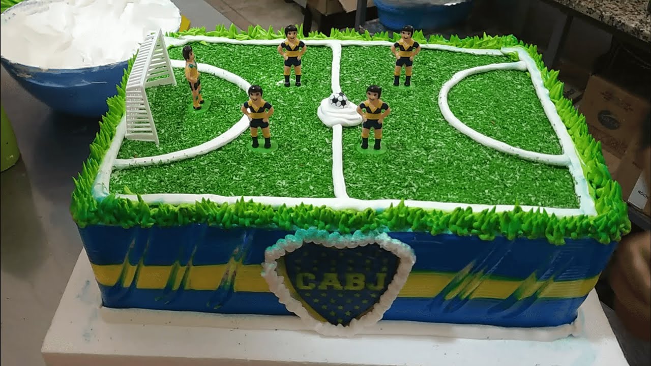 COMO DECORAR UN PASTEL DE CANCHA DE FUTBOL CON CHANTILLY | TORTA CON CANCHA DE FUTBOL