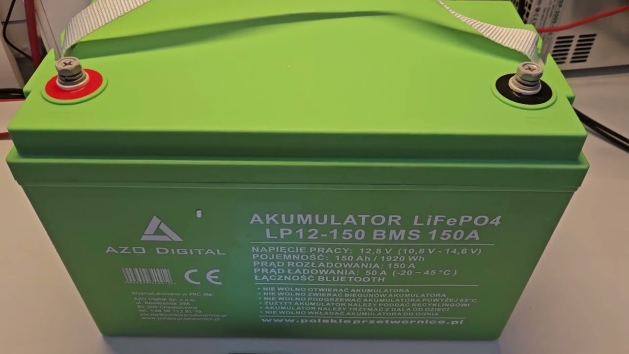 ⚡Test maty grzewczej i pojemności w akumulatorze LiFePO4 150Ah LP12-150 AZO Digital 👍