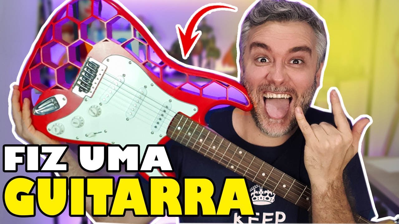 Fiz uma GUITARRA na IMPRESSORA 3D - Será que funciona de verdade?