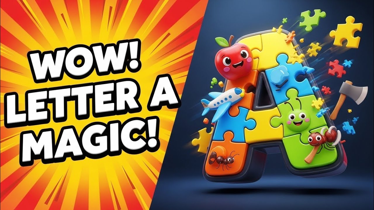 Colorful Puzzle Letter A – Fun Alphabet Puzzle Art 🎨🎨