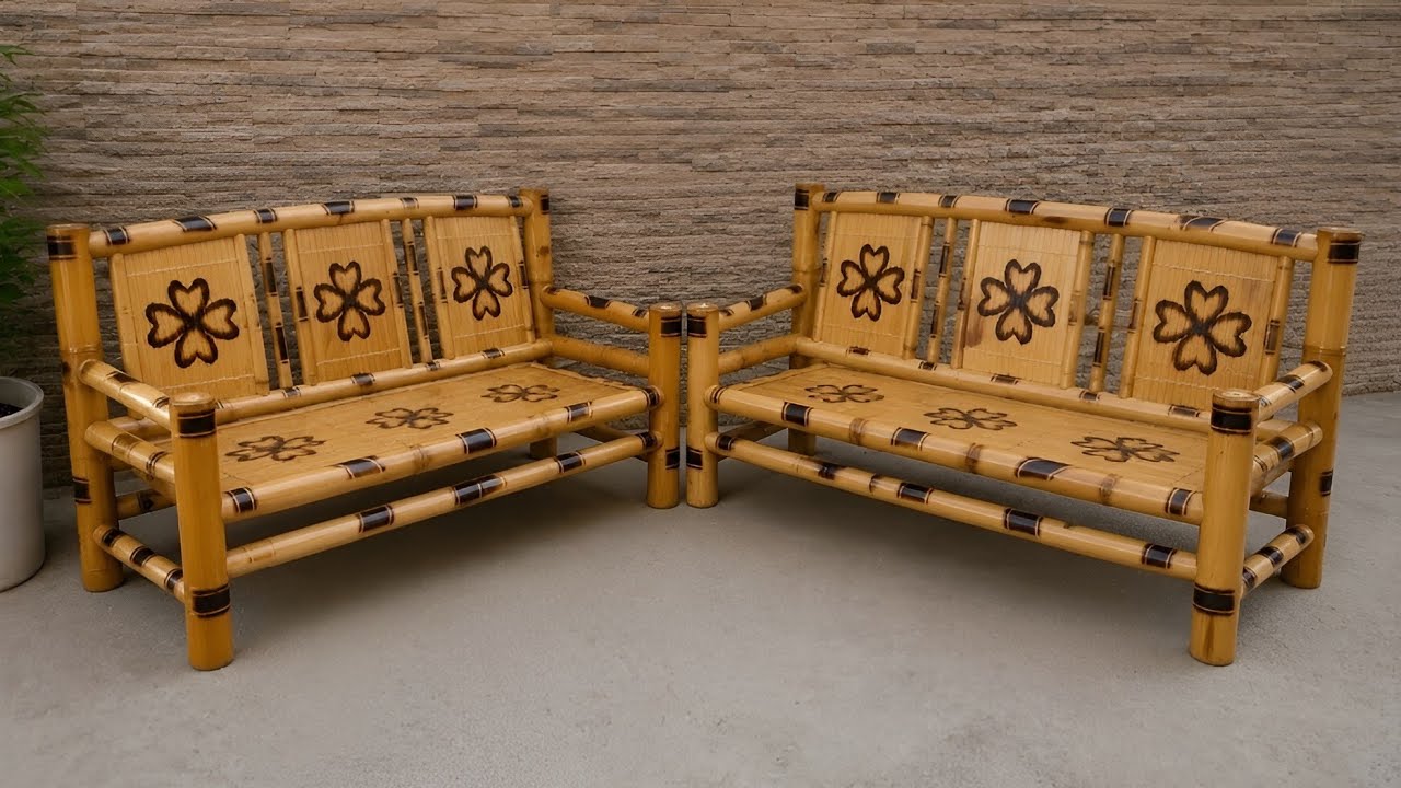How to make simple design bamboo sofa