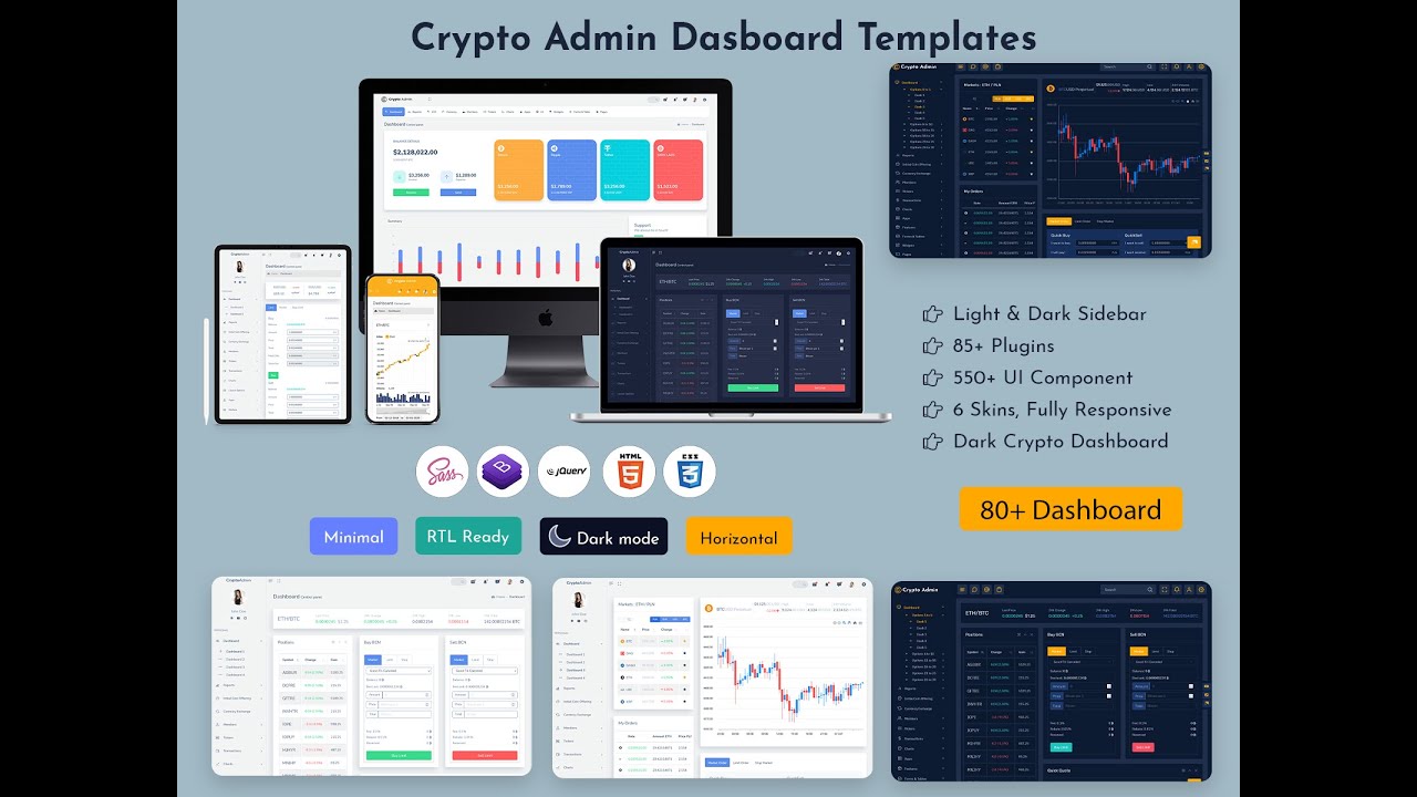 Crypto &ndash; Cryptocurrency Admin Dashboard Template With UI framework