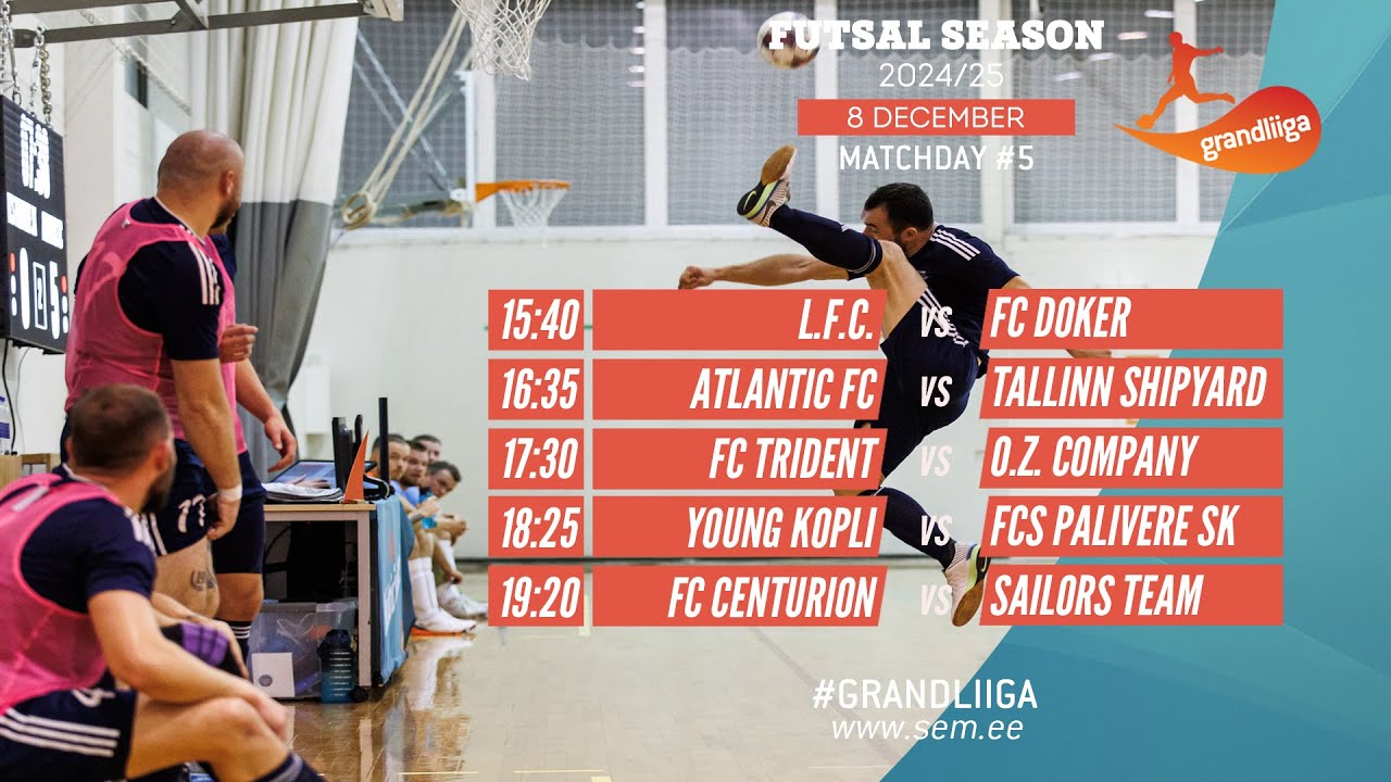 Grandliiga Futsal 2024/25 Premium division (8-Dec-24) Live stream