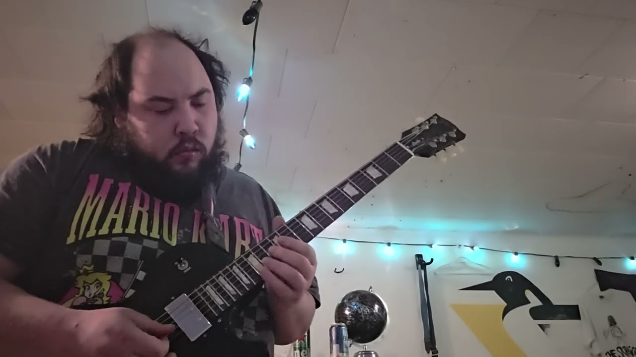 Beautiful blues guitar solo on lesson Paul studio 