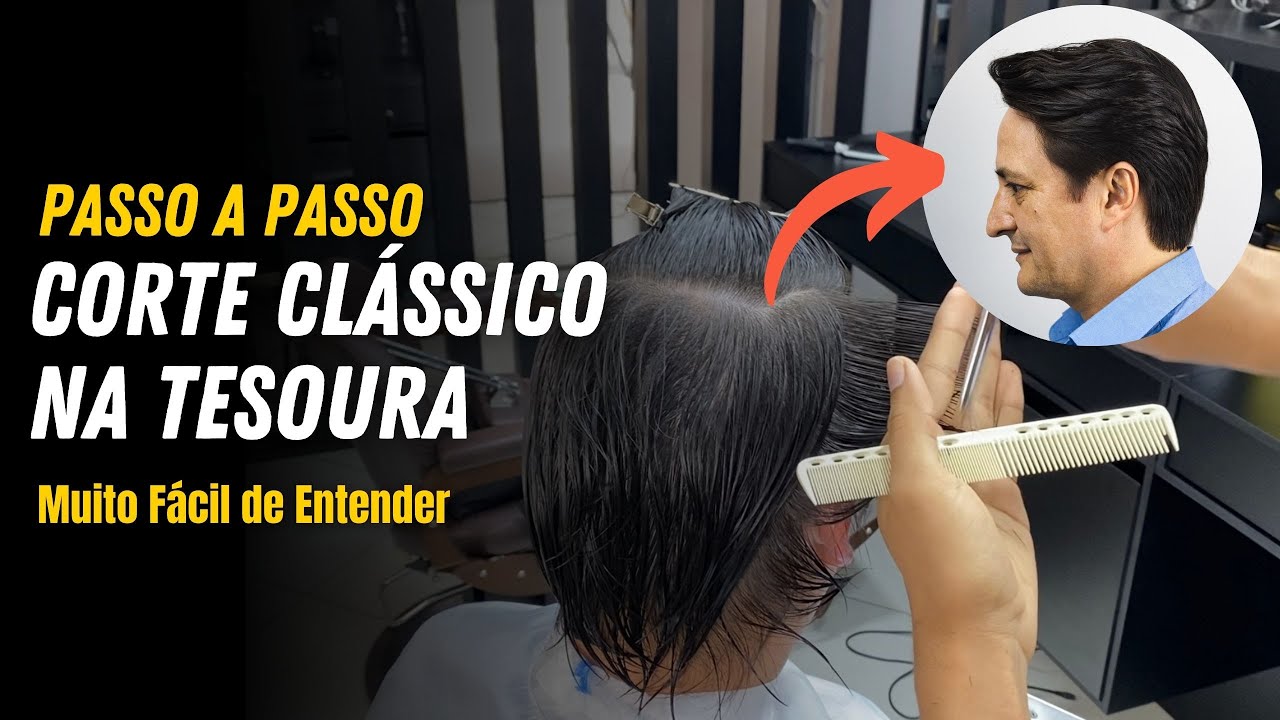 Corte Masculino Na Tesoura Com Divisões De Mechas Para Iniciantes | Farley Santiago