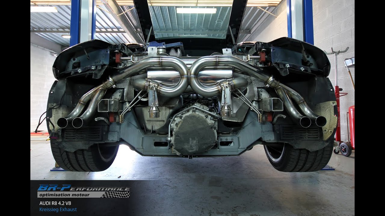Reprogrammation Moteur Audi R8 4.2 V8 420hp @ Kriessieg F1 Sound System Exhaust